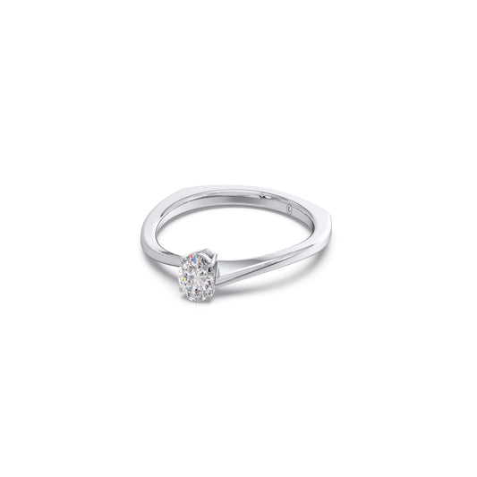 Elegant Twist Solitaire Engagement Band