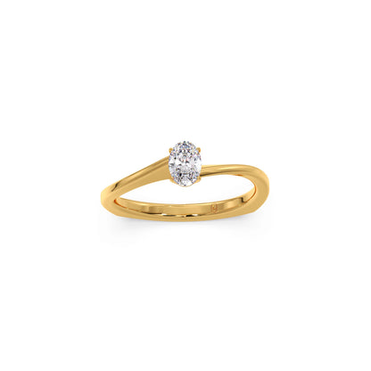Elegant Twist Solitaire Engagement Band