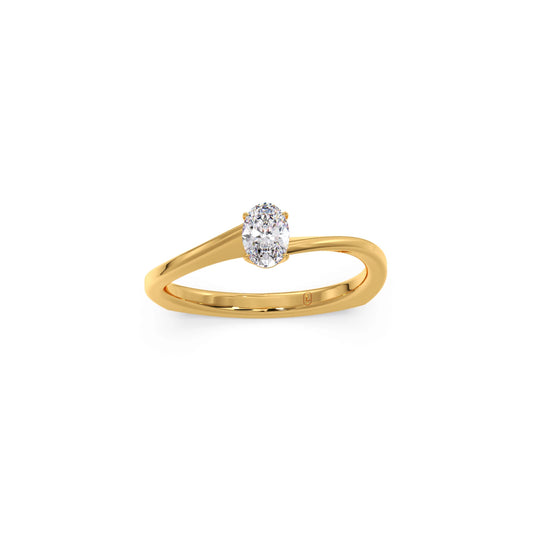 Elegant Twist Solitaire Engagement Band