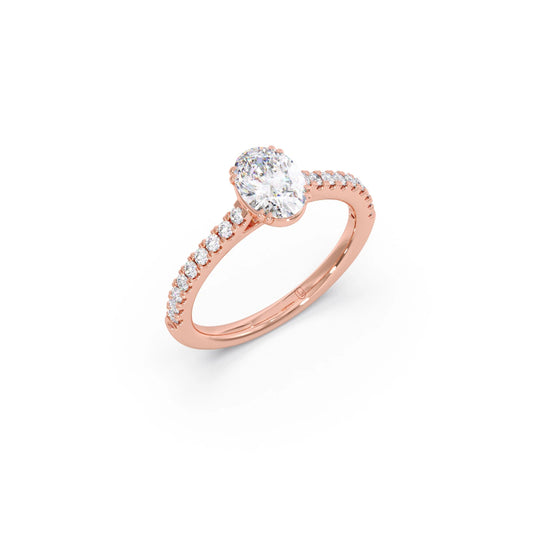 Four Prong Oval cut Engagement Ring 7.80mm