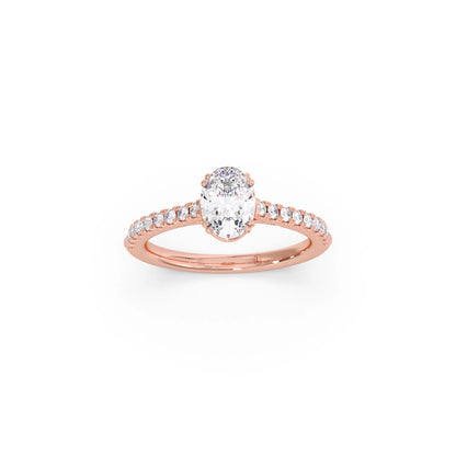 Four Prong Oval cut Engagement Ring 7.80mm