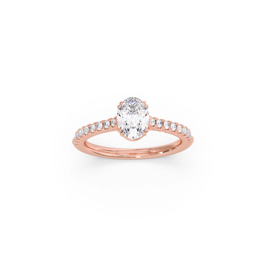 Four Prong Oval cut Engagement Ring 7.80mm