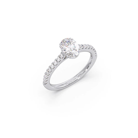 Four Prong Oval cut Engagement Ring 7.80mm