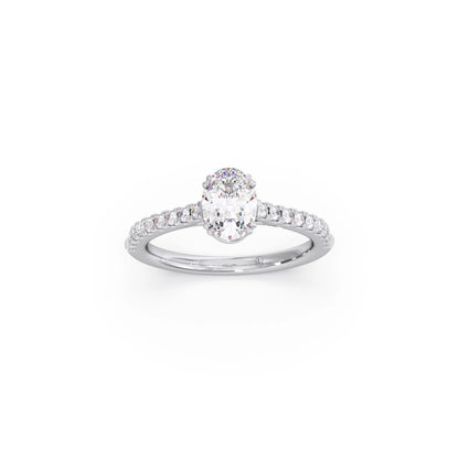 Four Prong Oval cut Engagement Ring 7.80mm
