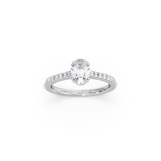 Four Prong Oval cut Engagement Ring 7.80mm