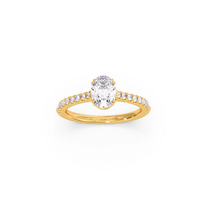 Four Prong Oval cut Engagement Ring 7.80mm