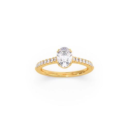 Four Prong Oval cut Engagement Ring 7.80mm
