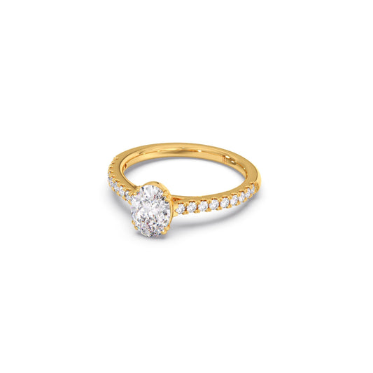 Four Prong Oval cut Engagement Ring 7.80mm