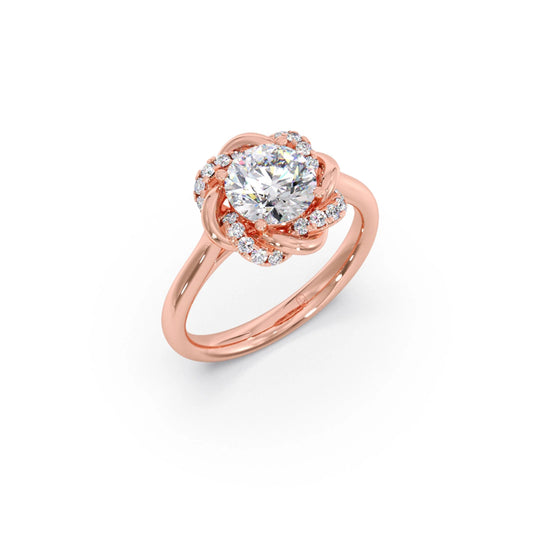 Infinity Twist Diamond Blossom Ring