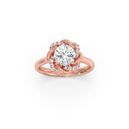 Infinity Twist Diamond Blossom Ring