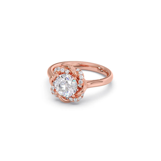 Infinity Twist Diamond Blossom Ring