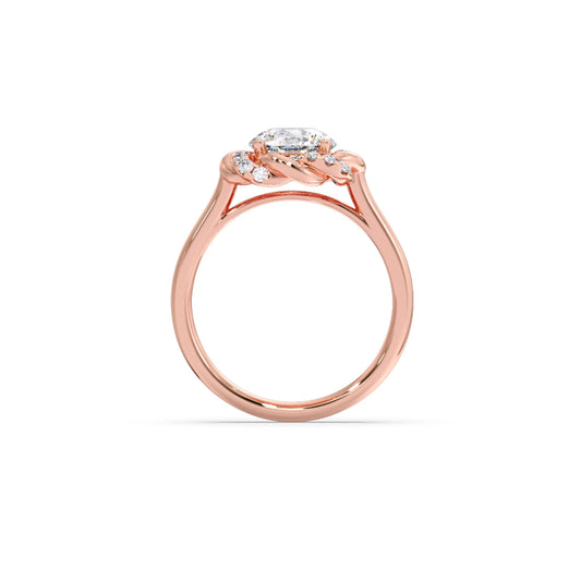 Infinity Twist Diamond Blossom Ring