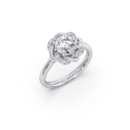 Infinity Twist Diamond Blossom Ring