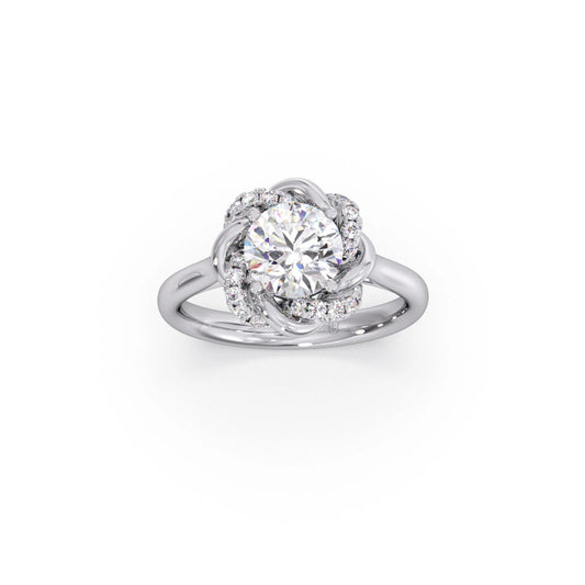Infinity Twist Diamond Blossom Ring