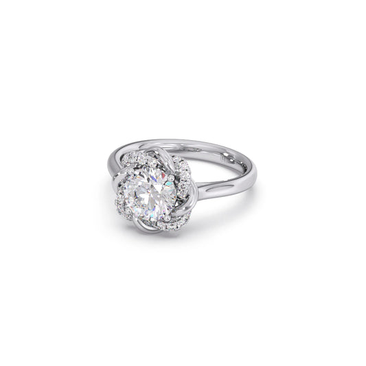 Infinity Twist Diamond Blossom Ring
