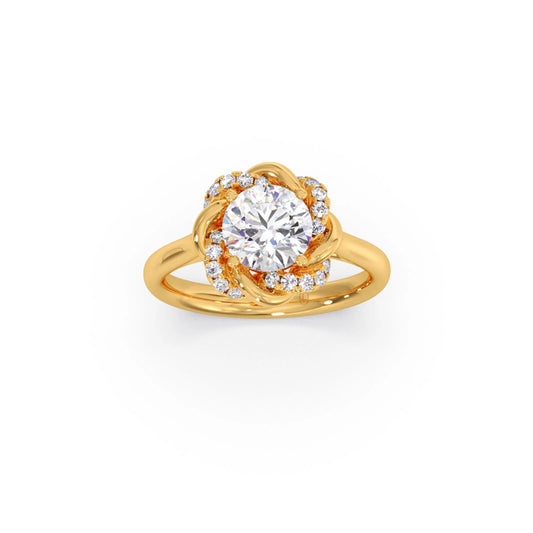 Infinity Twist Diamond Blossom Ring