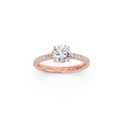 Four Prong Round Cut Engagement Ring 6.60mm
