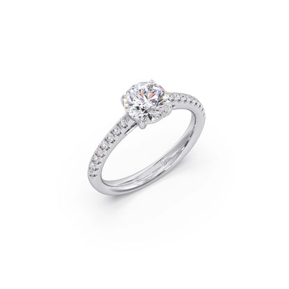 Four Prong Round Cut Engagement Ring 6.60mm
