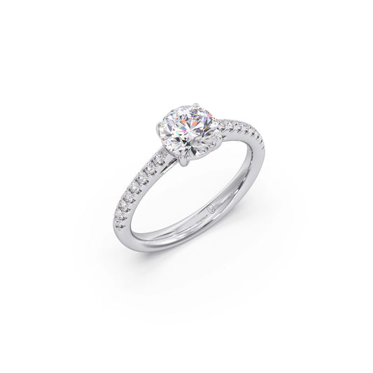 Four Prong Round Cut Engagement Ring 6.60mm