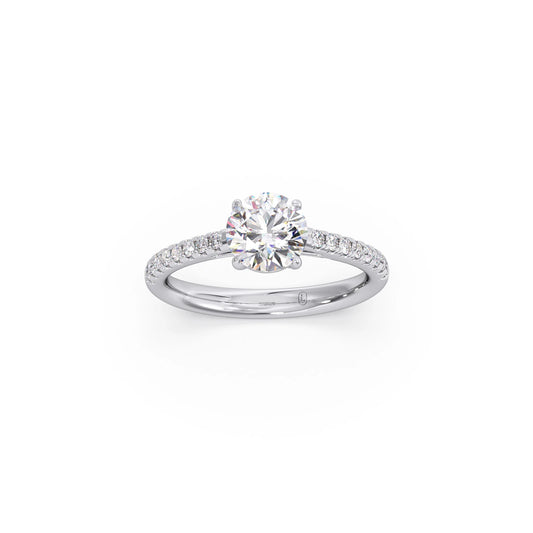Four Prong Round Cut Engagement Ring 6.60mm