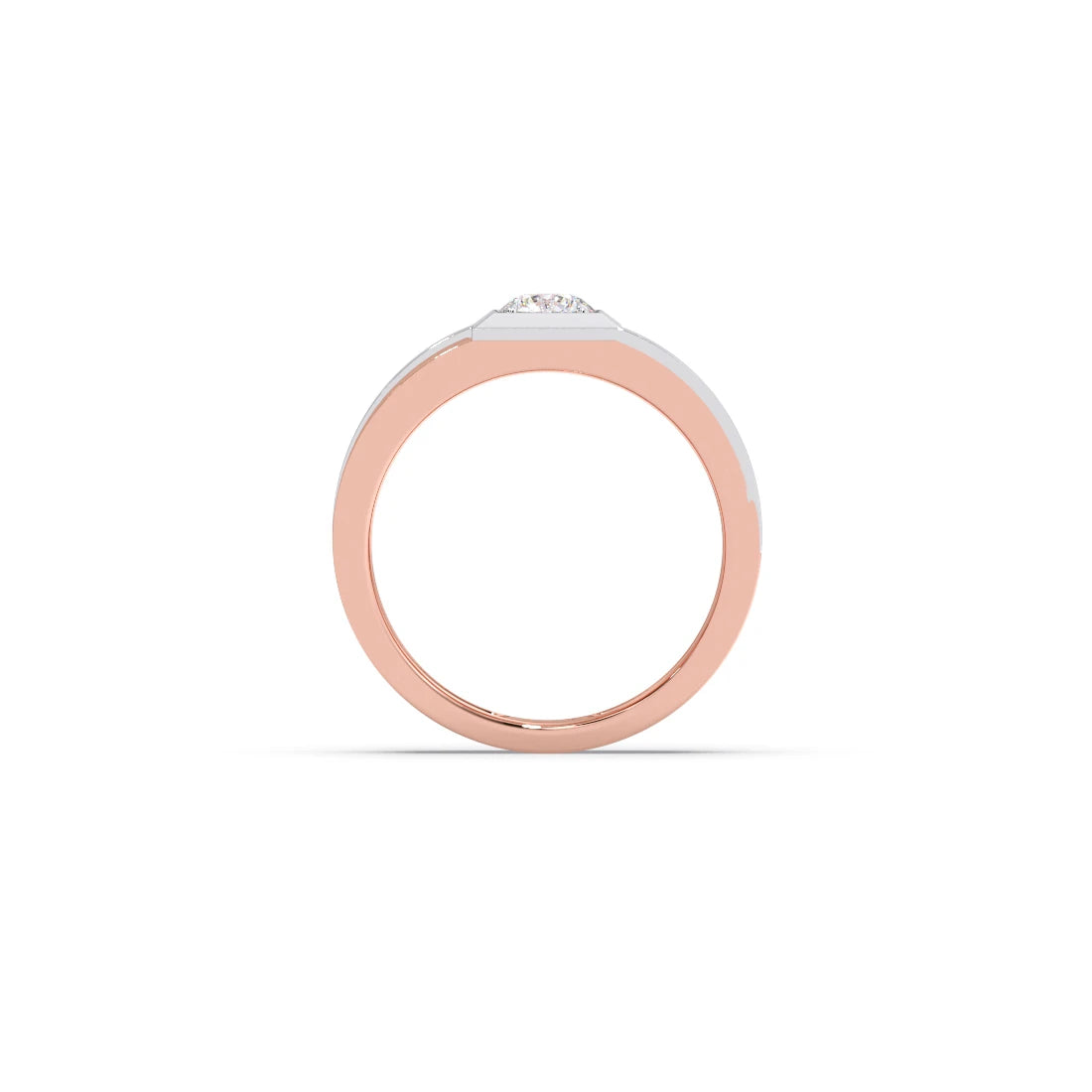 Dual Tone Square Round Diamond Band -7.50mm