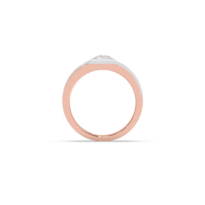 Dual Tone Square Round Diamond Band -7.50mm