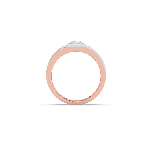 Dual Tone Square Round Diamond Band -7.50mm
