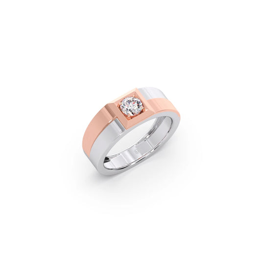 Dual Tone Square Round Diamond Band -7.50mm