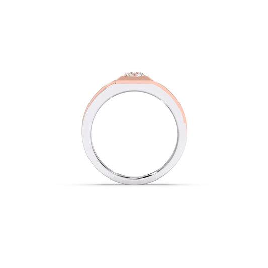 Dual Tone Square Round Diamond Band -7.50mm