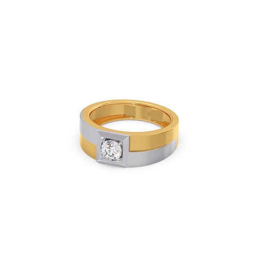 Dual Tone Square Round Diamond Band -7.50mm