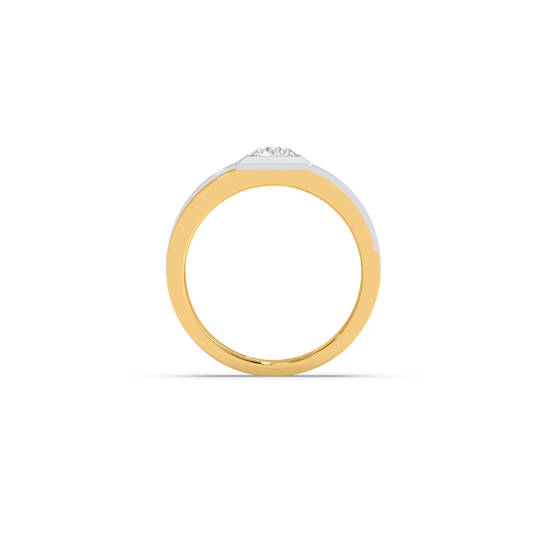 Dual Tone Square Round Diamond Band -7.50mm