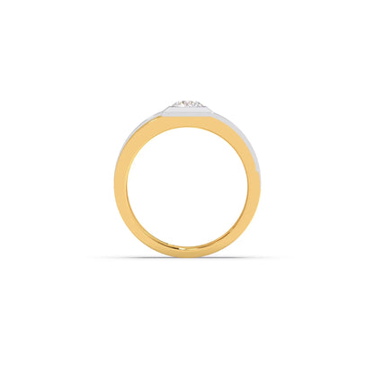 Dual Tone Square Round Diamond Band -7.50mm