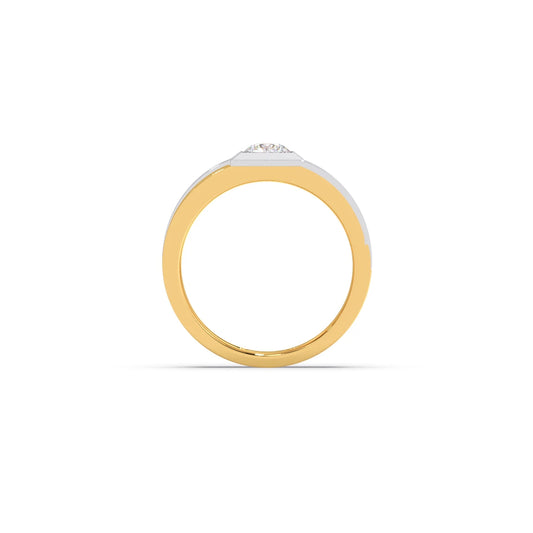 Dual Tone Square Round Diamond Band -7.50mm