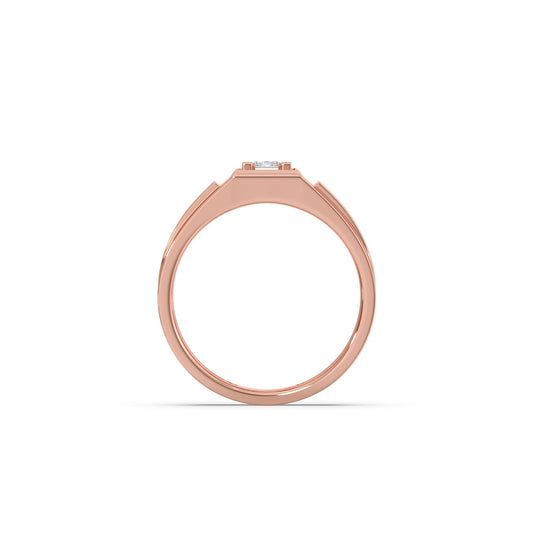 0.37 Carat Princess Diamond Men's Classic Ring