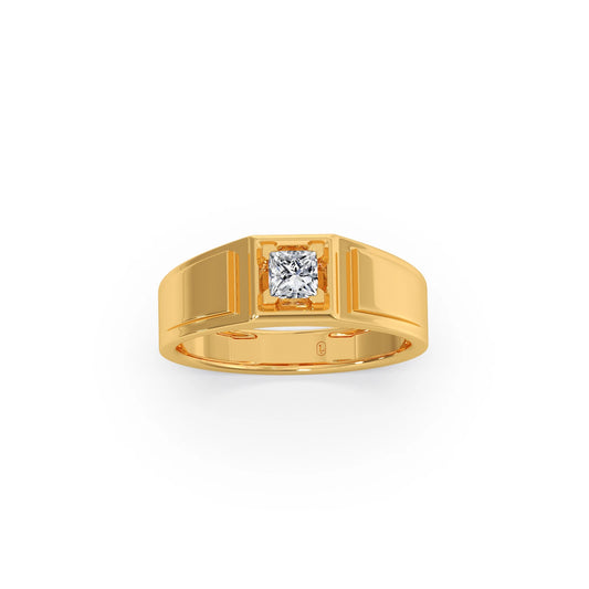 0.37 Carat Princess Diamond Men's Classic Ring