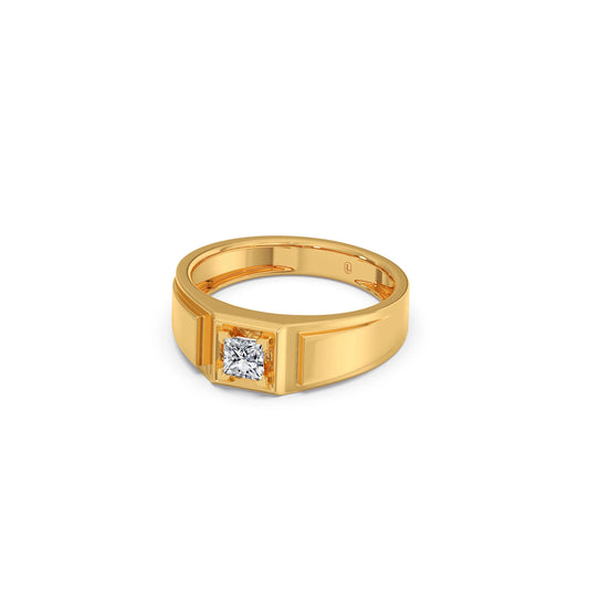 0.37 Carat Princess Diamond Men's Classic Ring