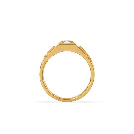 0.37 Carat Princess Diamond Men's Classic Ring