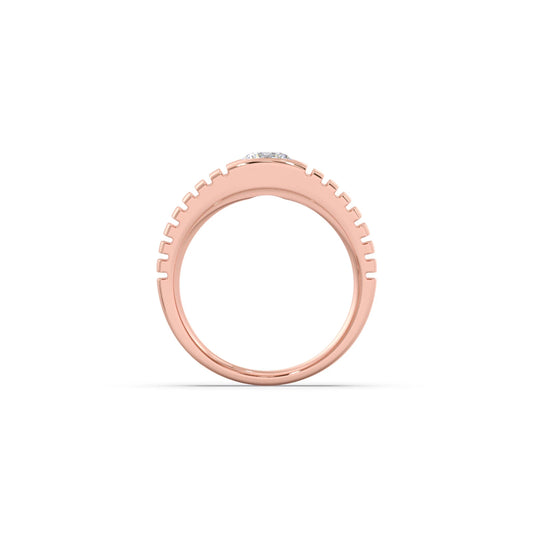 0.73 Carat Grooved Diamond Men's Classic Ring