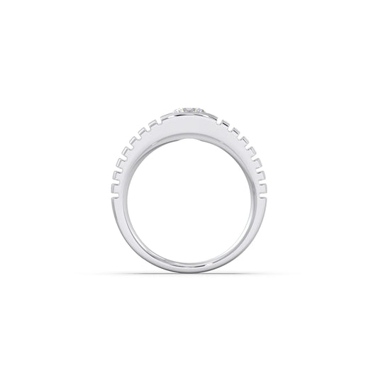 0.73 Carat Grooved Diamond Men's Classic Ring