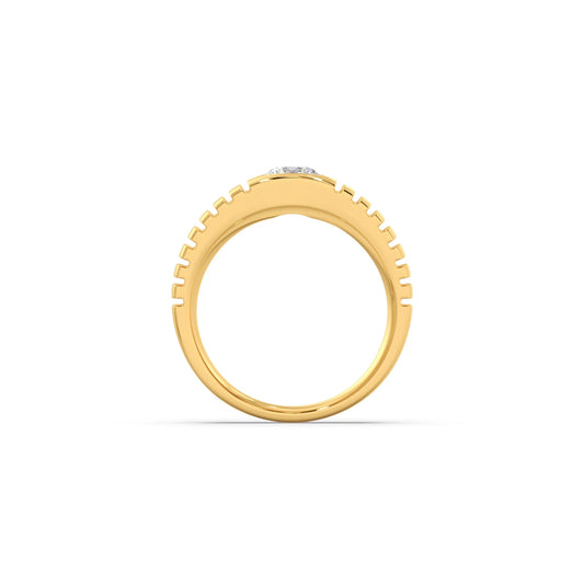 0.73 Carat Grooved Diamond Men's Classic Ring