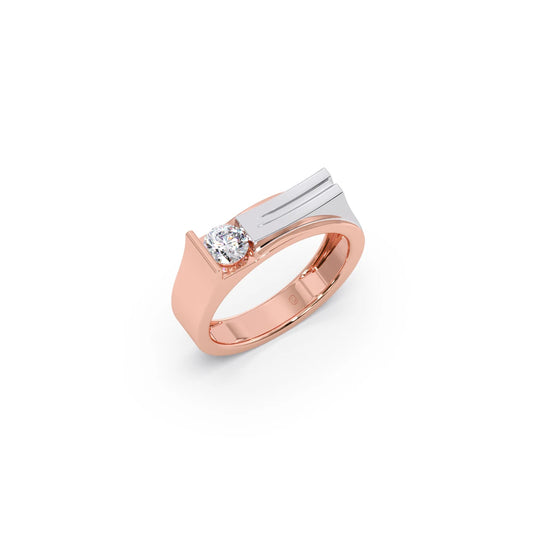 Modern Diamond Men's Two-Tone Band Ring