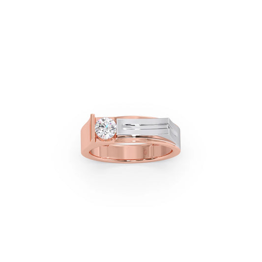 Modern Diamond Men's Two-Tone Band Ring