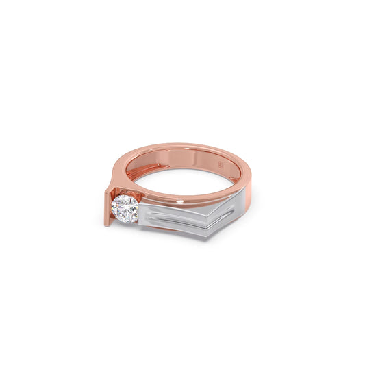 Modern Diamond Men's Two-Tone Band Ring