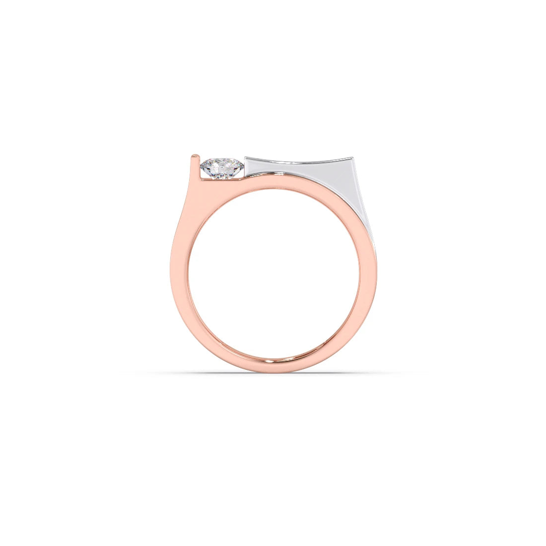 Modern Diamond Men's Two-Tone Band Ring