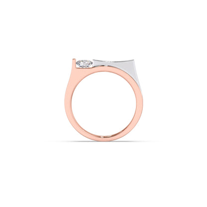 Modern Diamond Men's Two-Tone Band Ring