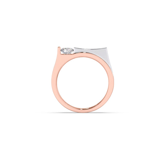 Modern Diamond Men's Two-Tone Band Ring