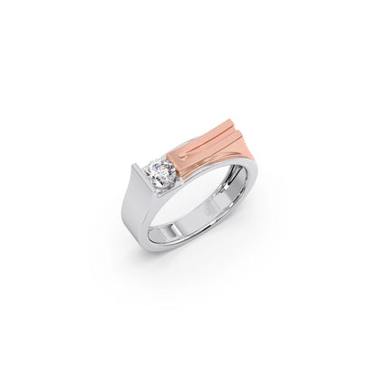 Modern Diamond Men's Two-Tone Band Ring