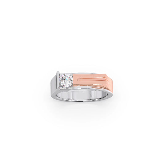 Modern Diamond Men's Two-Tone Band Ring