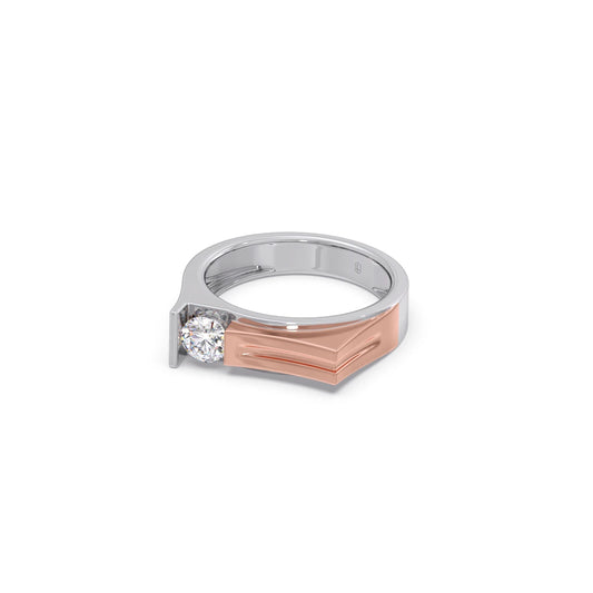 Modern Diamond Men's Two-Tone Band Ring