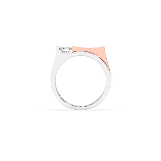 Modern Diamond Men's Two-Tone Band Ring